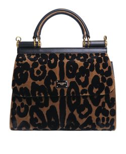 Sicily 58 Top Handle Bag, Leather/Velvet, Brown/Black, MII, DB/S, 3*